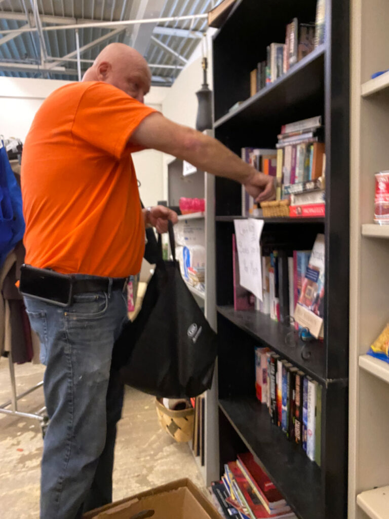 volunteer shelving books