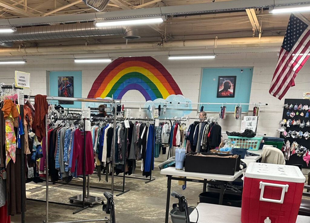 inside of totally free clothes store in shelby nc