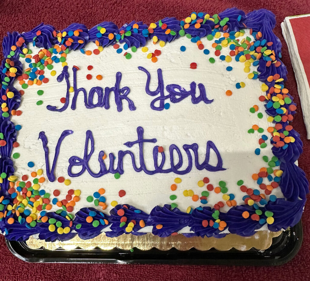 thank you volunteers cake